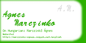 agnes marczinko business card