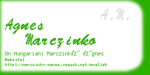 agnes marczinko business card